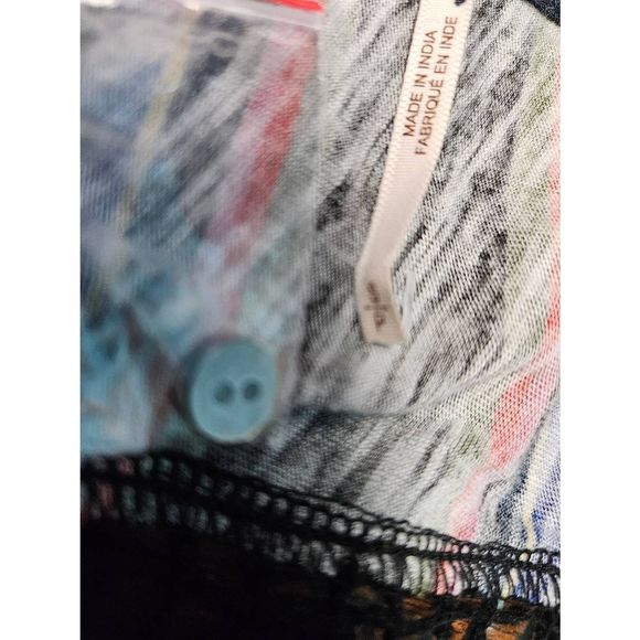 Free People Black Crochet Striped Crop Top Small - Picture 8 of 8